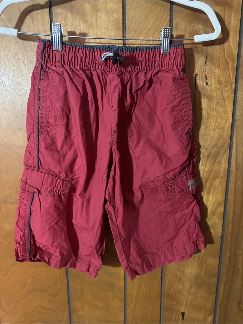 UNIONBAY Men's Red Cargo Shorts with Drawstring Waist